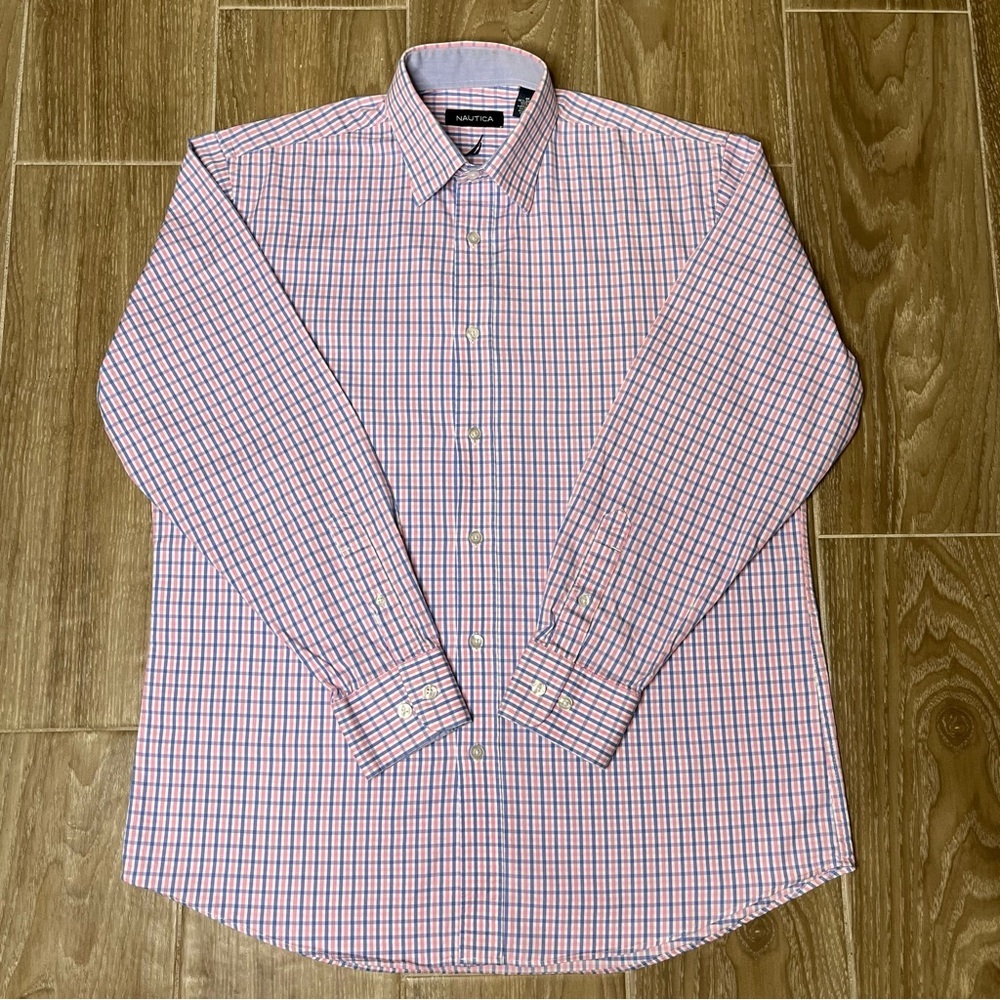 Nautica Men’s Relaxed-Fit Plaid Button-Down Oxford Shirt Size M (15-1/2, 32/33)